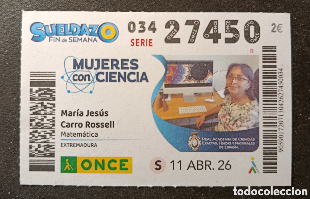 Cupones ONCE: N&deg; 27450 (11/ABRIL/2026)-EXTREMADURA
