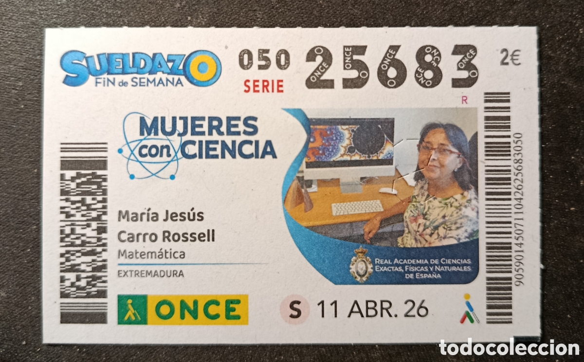 Cupones ONCE: N&deg; 25683 (11/ABRIL/2026)-EXTREMADURA
