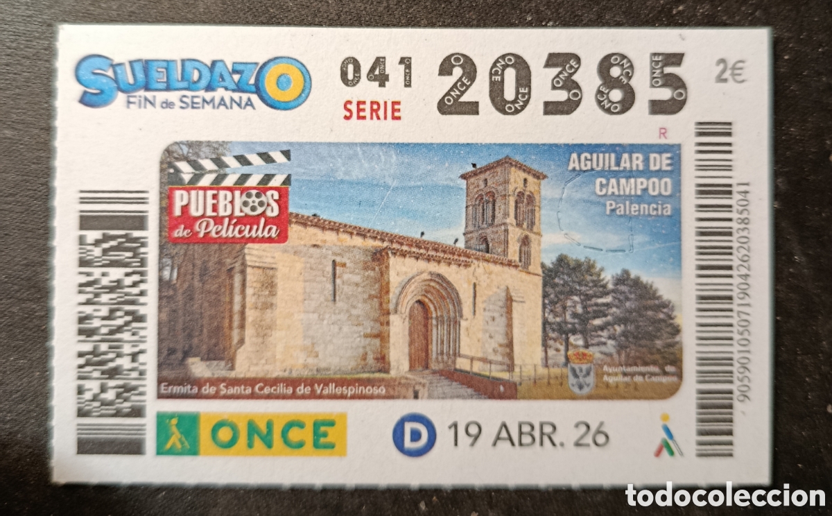Cupones ONCE: N&deg; 20385 (19/ABRIL/2026)-PALENCIA