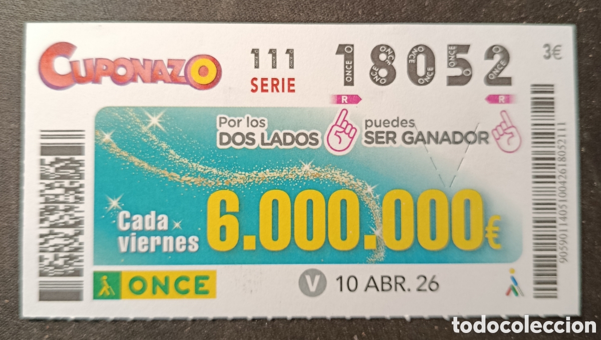 Cupones ONCE: N&deg; 18052 (10/ABRIL/2026)