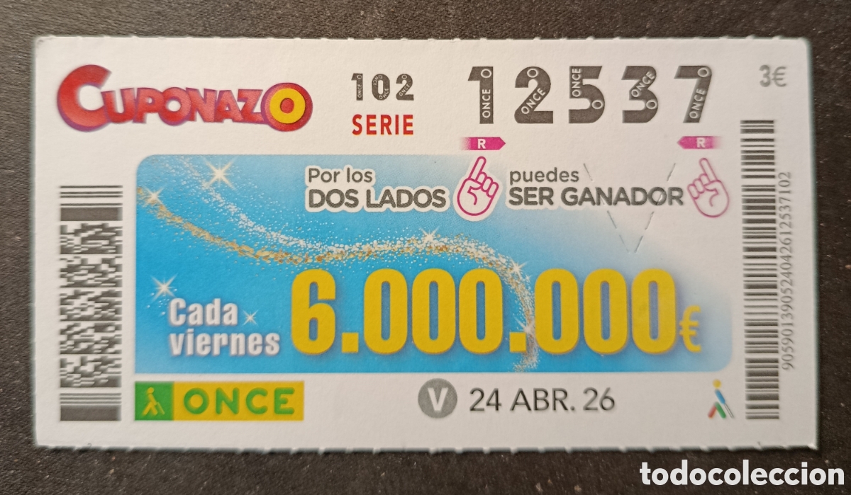 Cupones ONCE: N&deg; 13537 (24/ABRIL/2026)