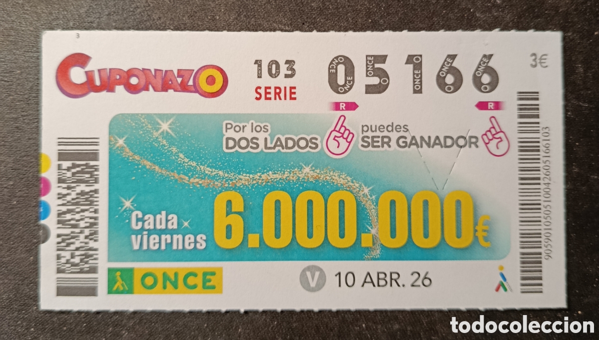 Cupones ONCE: N&deg; 05166 (10/ABRIL/2026)