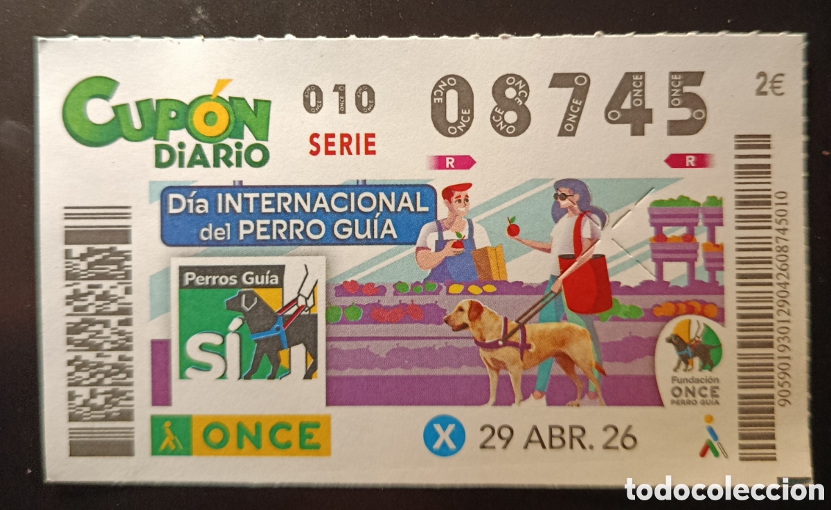Cupones ONCE: N&deg; 08745 (29/ABRIL/2026)