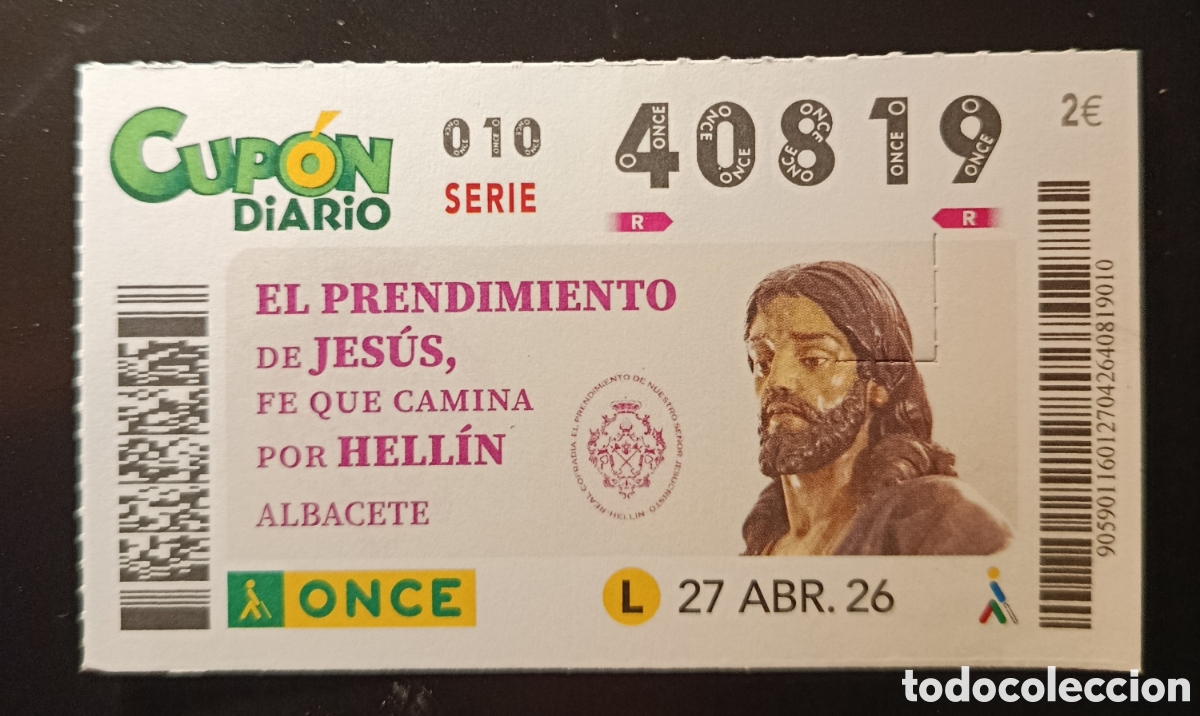 Cupones ONCE: N&deg; 40819 (27/ABRIL/2026)-ALBACETE
