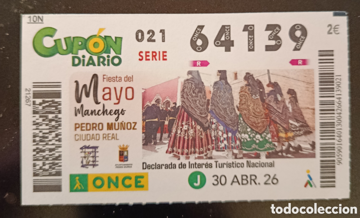 Cupones ONCE: N&deg; 64139 (30/ABRIL/2026)-CIUDAD REAL
