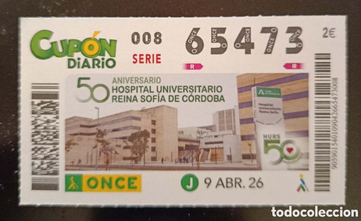 Cupones ONCE: N&deg; 65473 (9/ABRIL/2026)-C&Oacute;RDOBA