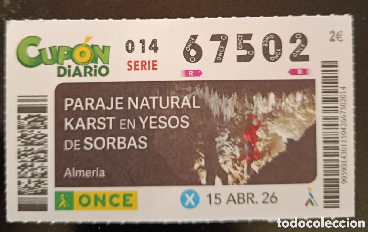 Cupones ONCE: N&deg; 67502 (15/ABRIL/2026)-ALMER&Iacute;A