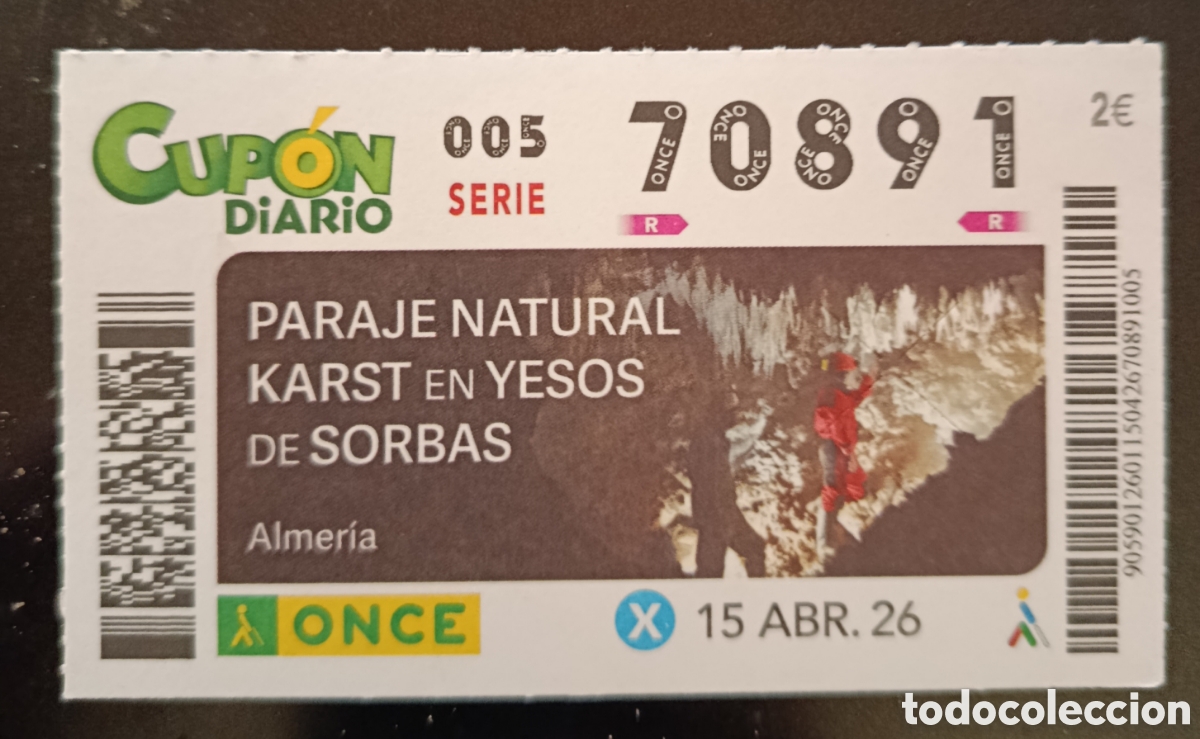 Cupones ONCE: N&deg; 70891 (15/ABRIL/2026)-ALMER&Iacute;A