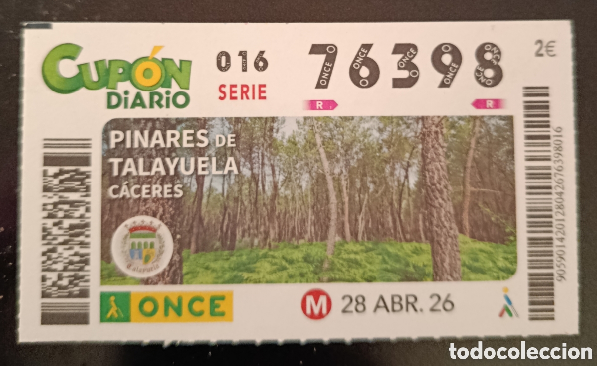 Cupones ONCE: N&deg; 76398 (28/ABRIL/2026)-C&Aacute;CERES - Foto 1