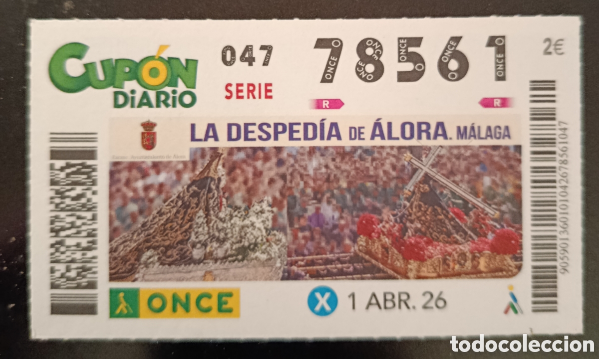 Cupones ONCE: N&deg; 78561 (1/ABRIL/2026)-M&Aacute;LAGA