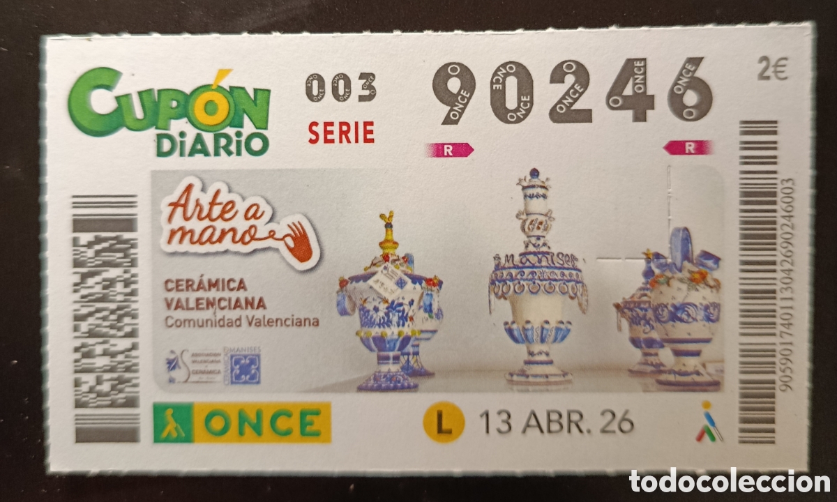 Cupones ONCE: N&deg; 90246 (13/ABRIL/2026)-VALENCIA