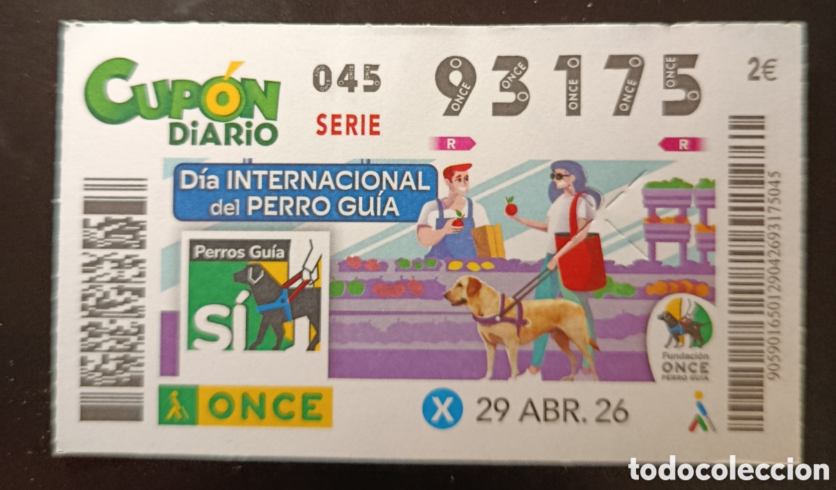 Cupones ONCE: N&deg; 93175 (29/ABRIL/2026)