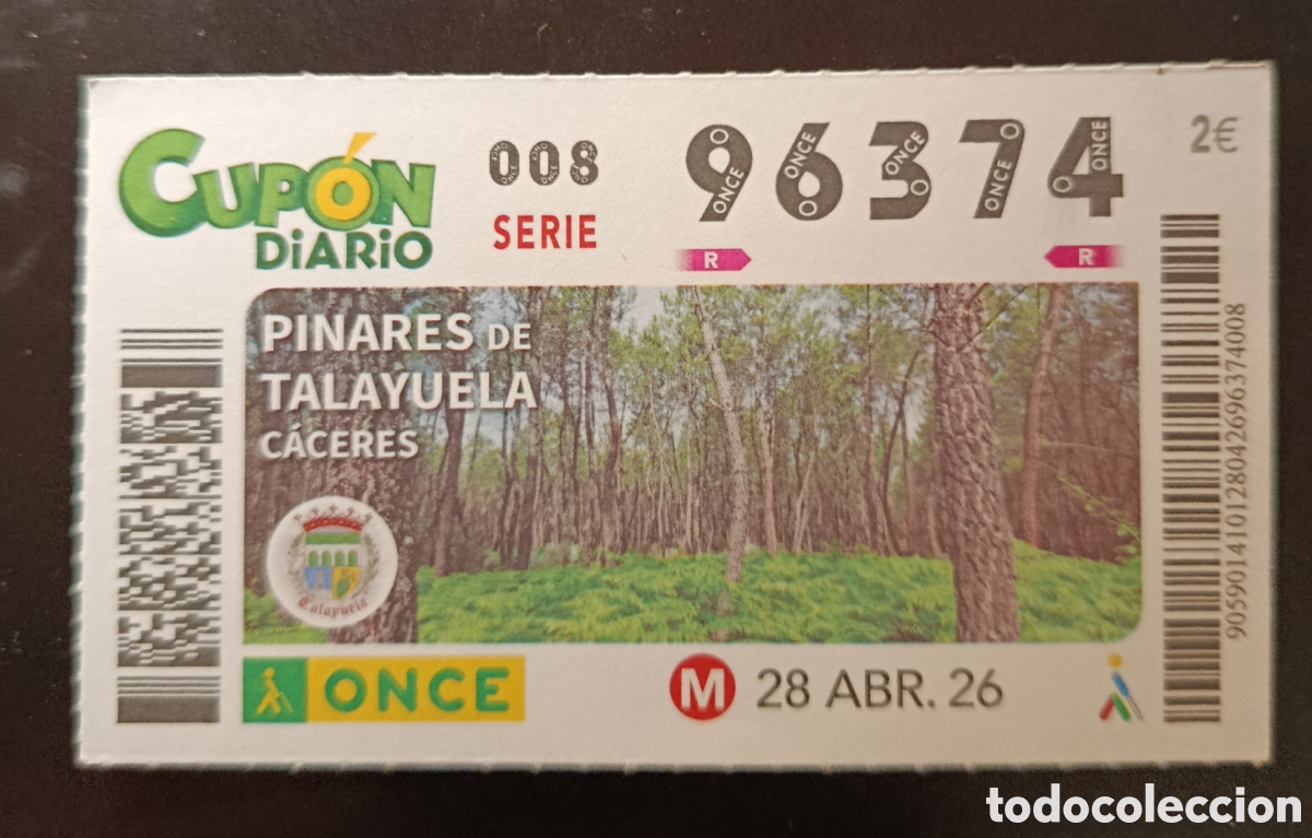 Cupones ONCE: N&deg; 96374 (28/ABRIL/2026)-C&Aacute;CERES