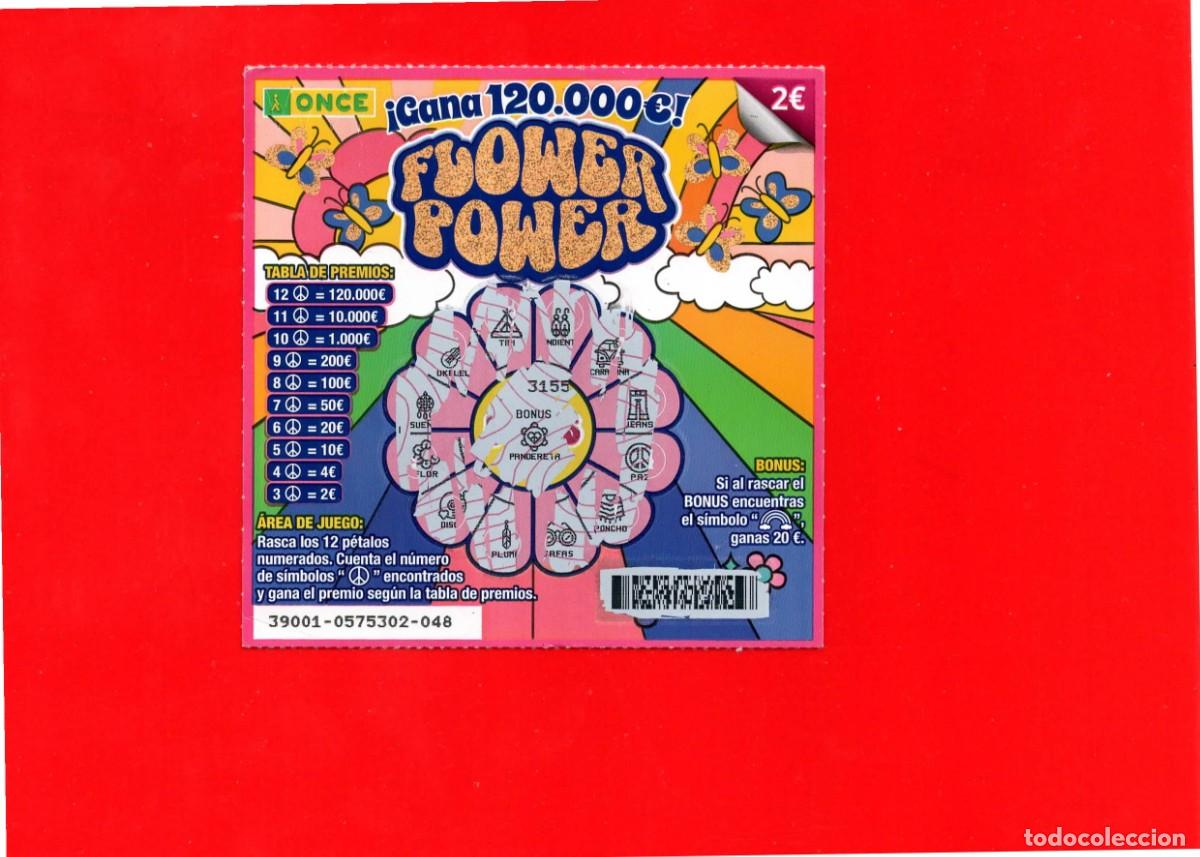 Cupones ONCE: RASCA DE LA ONCE - FLOWER POWER - 2024