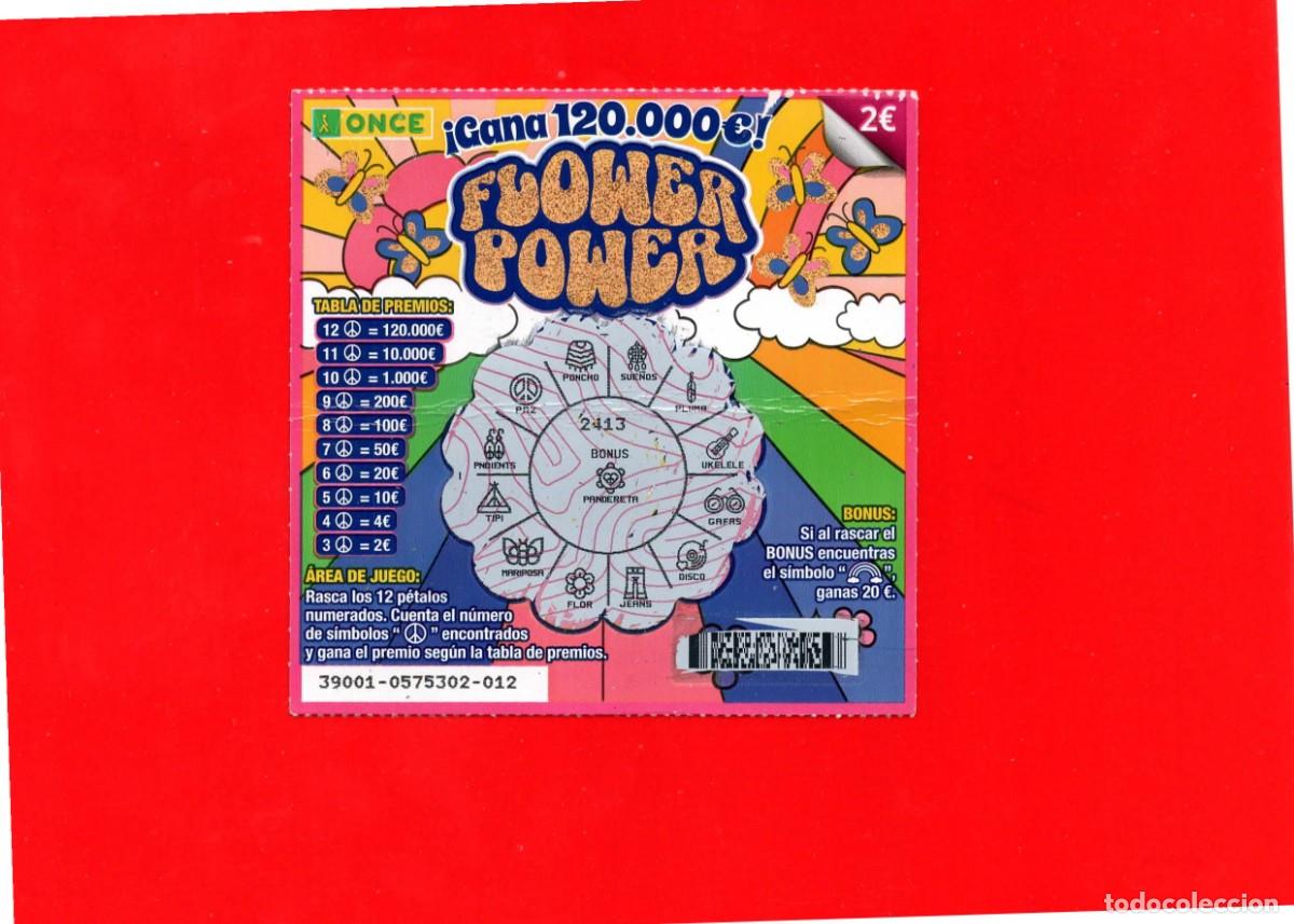 Cupones ONCE: RASCA DE LA ONCE - FLOWER POWER - 2024