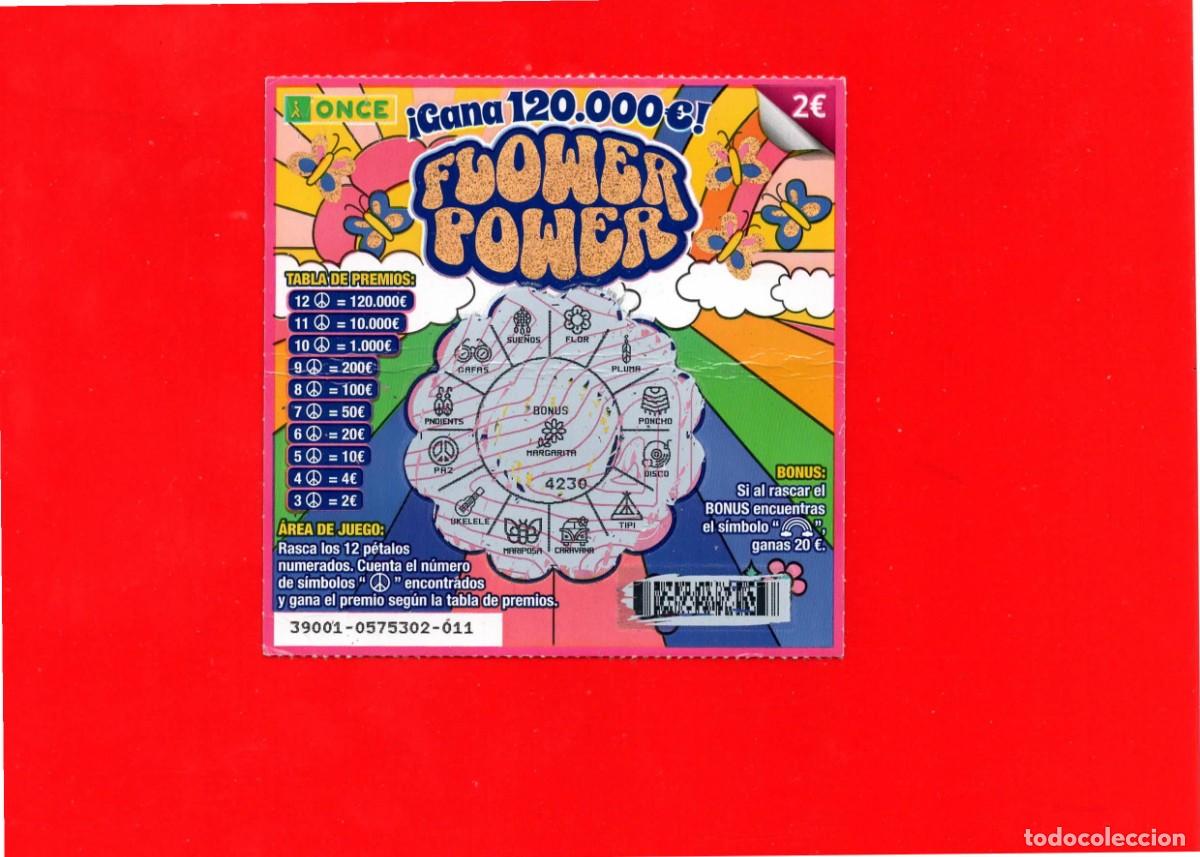 Cupones ONCE: RASCA DE LA ONCE - FLOWER POWER - 2024