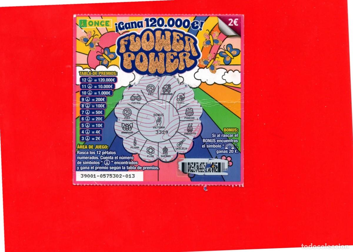 Cupones ONCE: RASCA DE LA ONCE - FLOWER POWER - 2024
