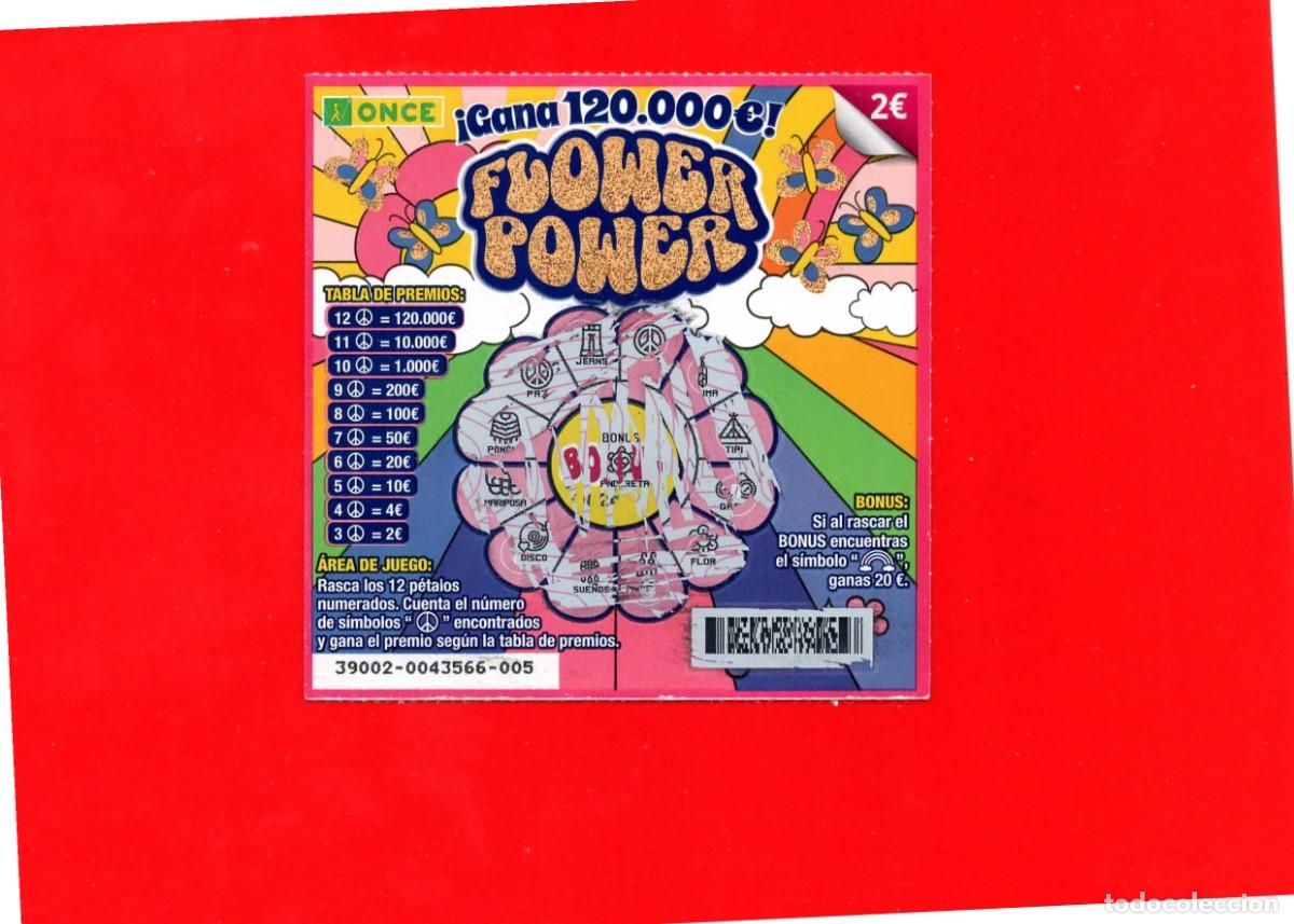 Cupones ONCE: RASCA DE LA ONCE - FLOWER POWER - 2024