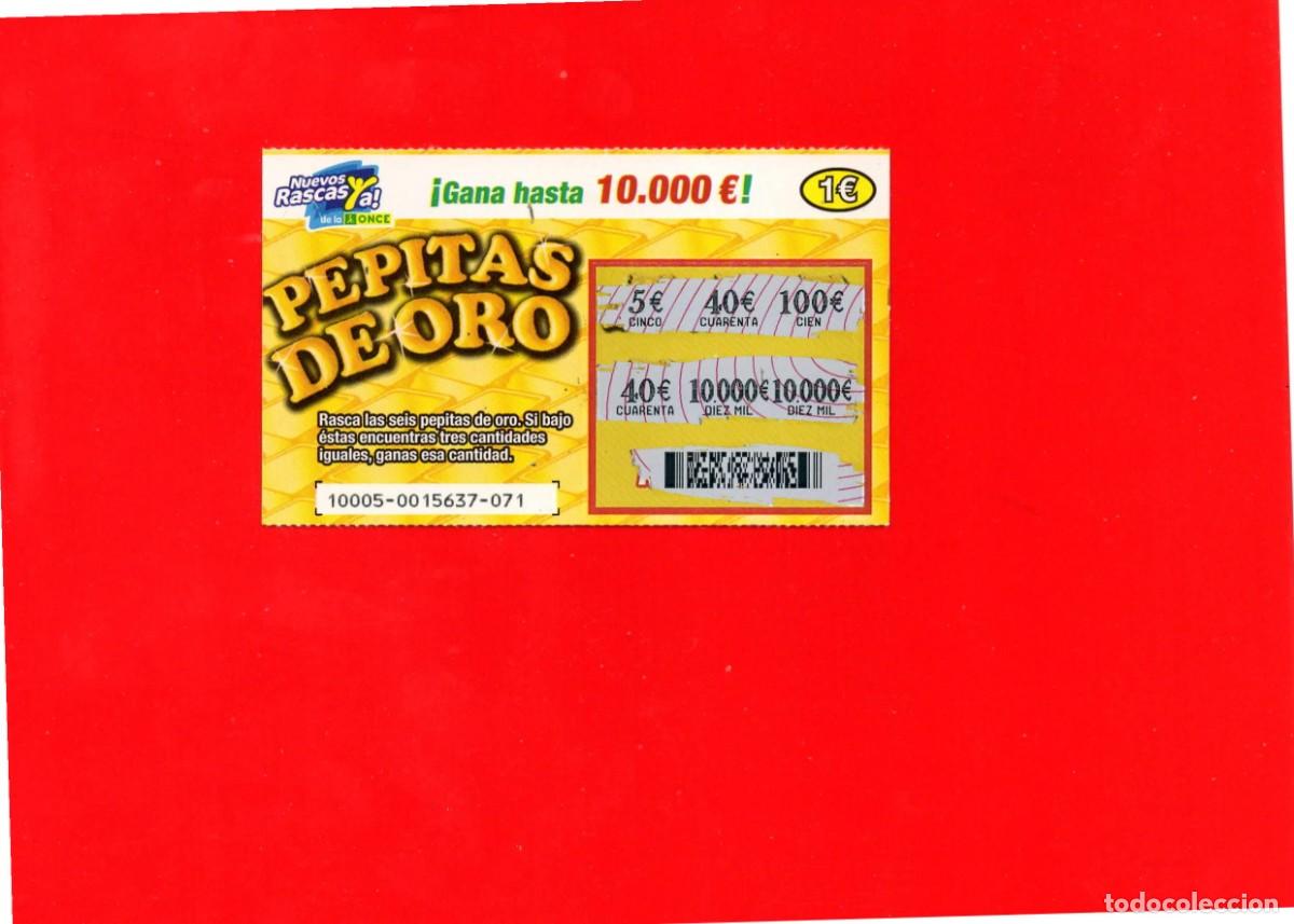 Cupones ONCE: RASCA DE LA ONCE - PEPITAS DE ORO - 2010 (variante)