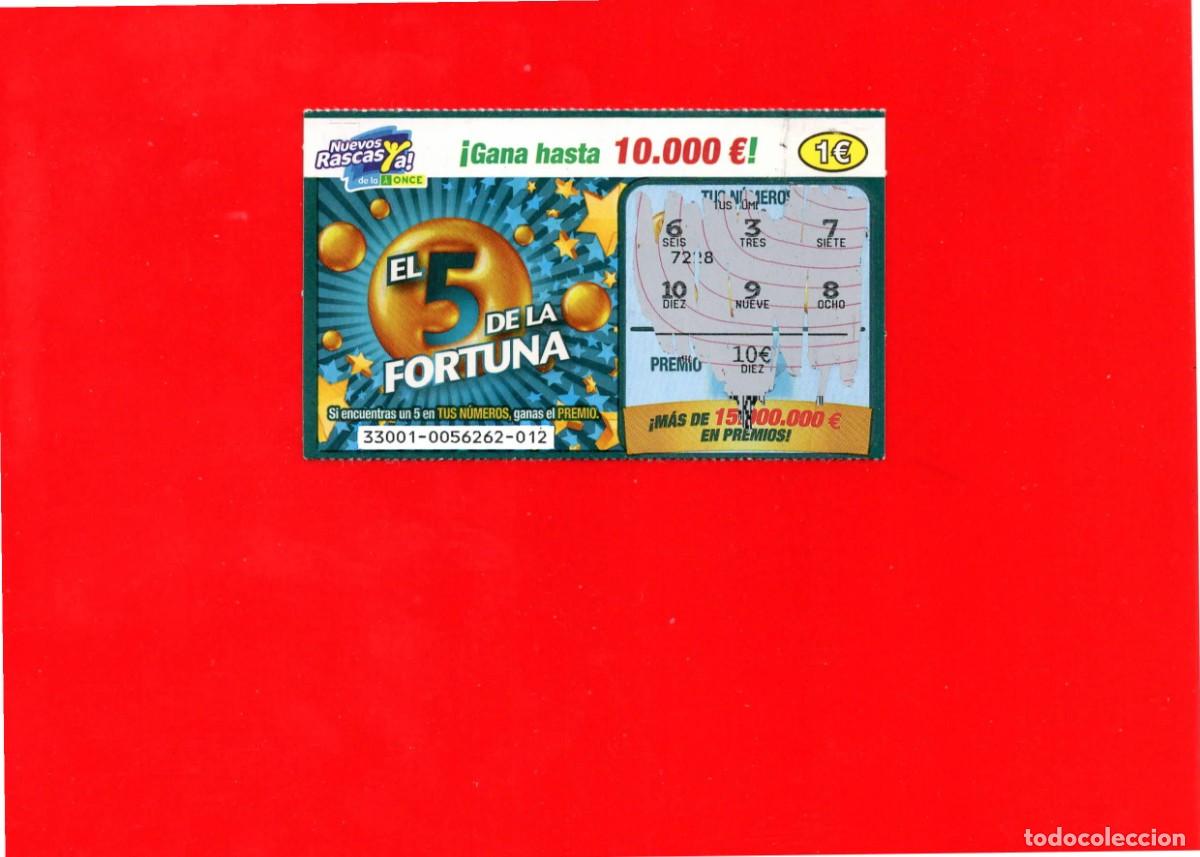 Cupones ONCE: RASCA DE LA ONCE - EL 5 DE LA FORTUNA - 2012
