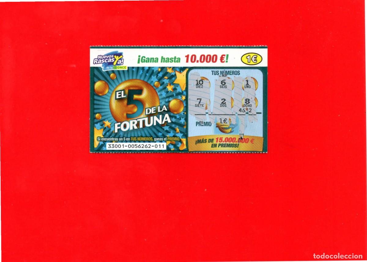 Cupones ONCE: RASCA DE LA ONCE - EL 5 DE LA FORTUNA - 2012