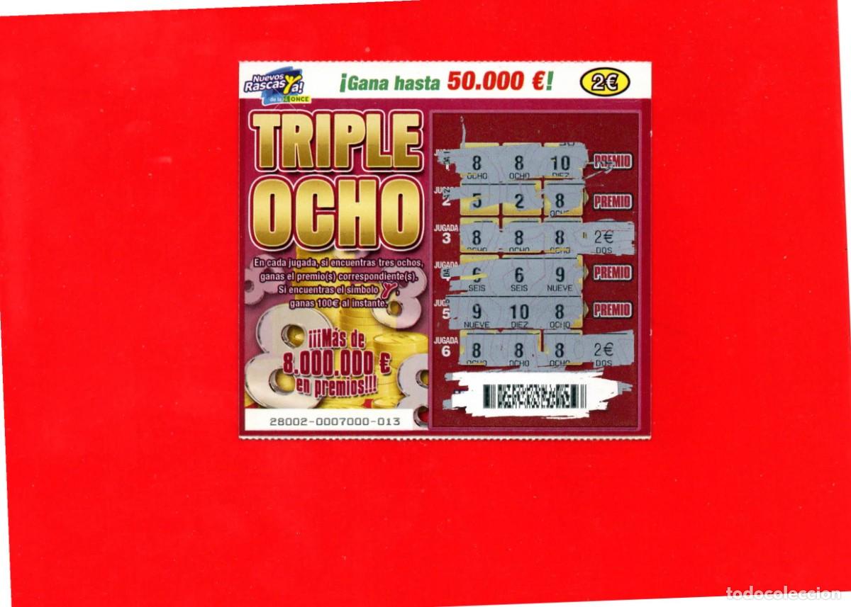 Cupones ONCE: RASCA DE LA ONCE - TRIPLE OCHO - 2012