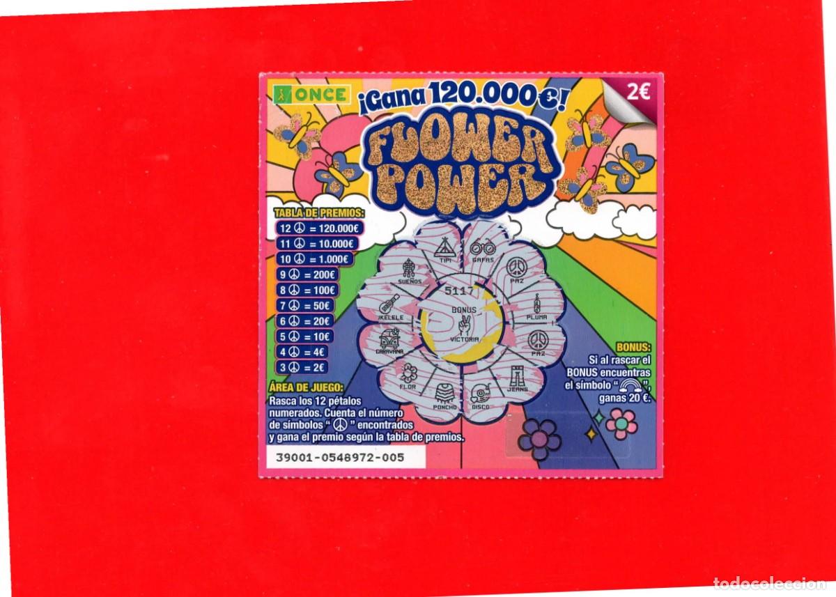 Cupones ONCE: RASCA DE LA ONCE - FLOWER POWER - 2024