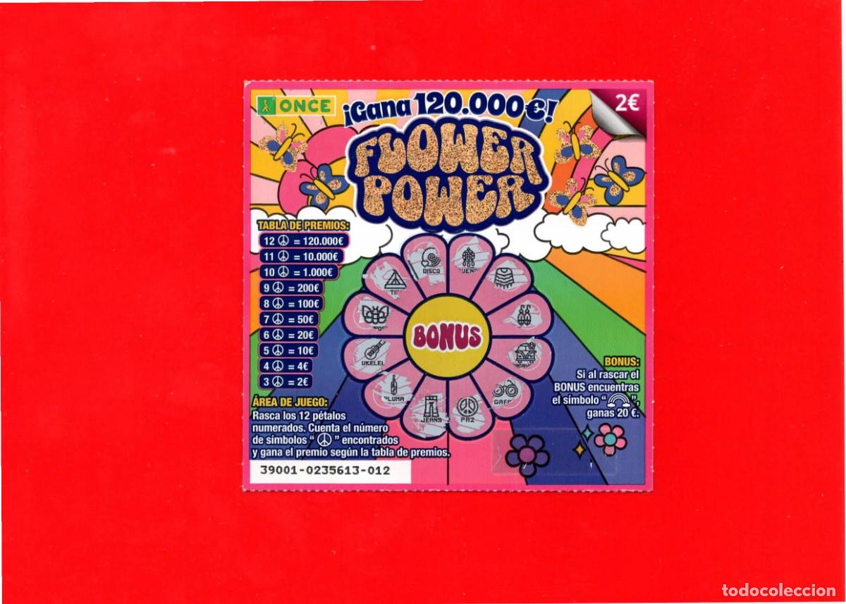 Cupones ONCE: RASCA DE LA ONCE - FLOWER POWER - 2024