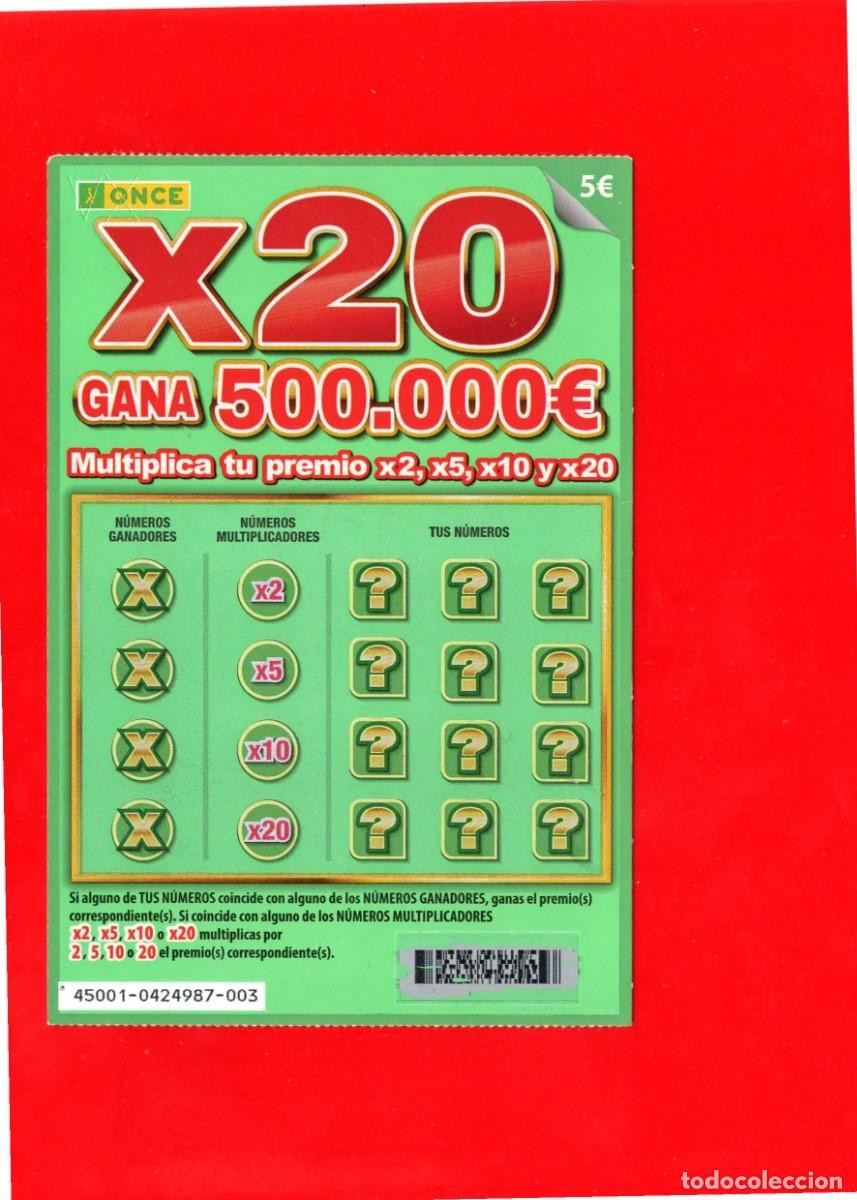 Cupones ONCE: RASCA de la ONCE - X20 2025