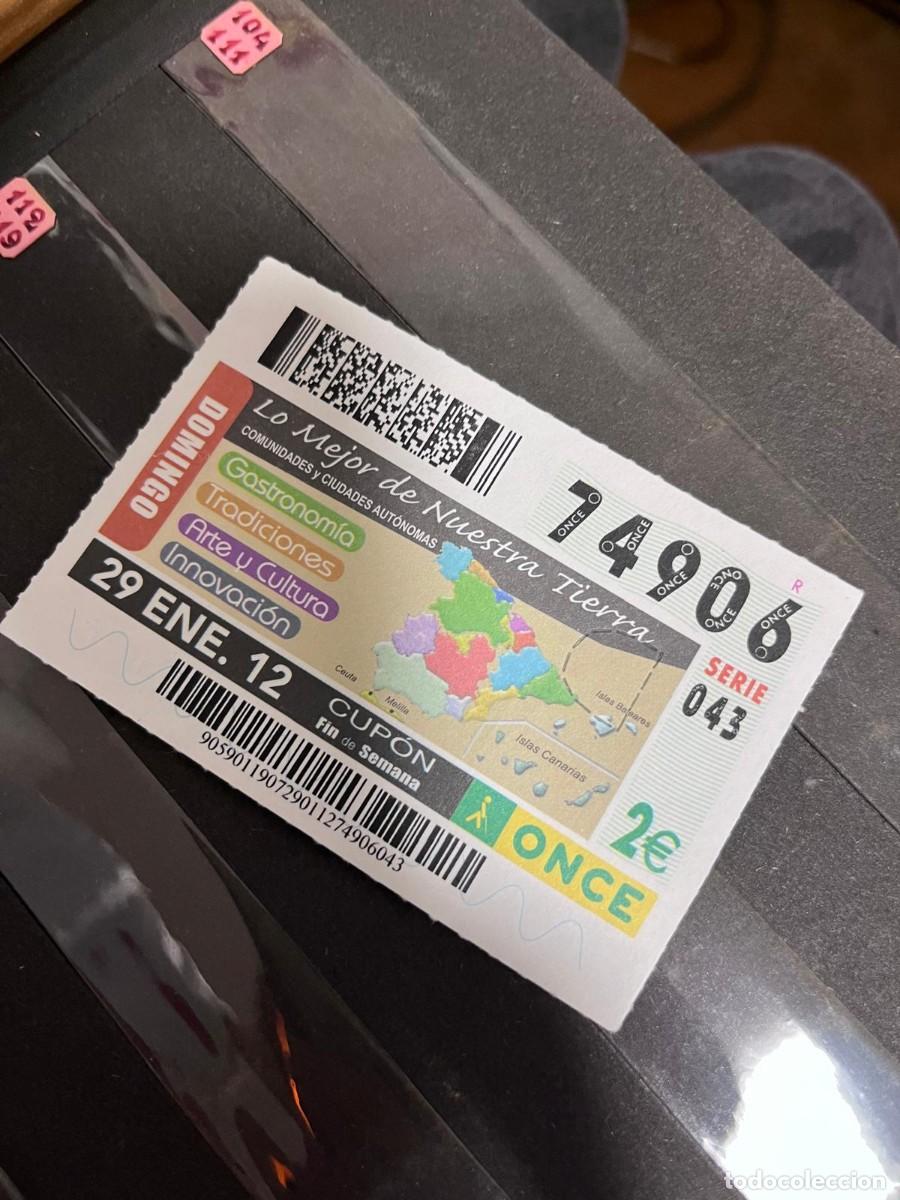 Cupones ONCE: 74906 cupon de la once a&ntilde;o 2012 29 enero