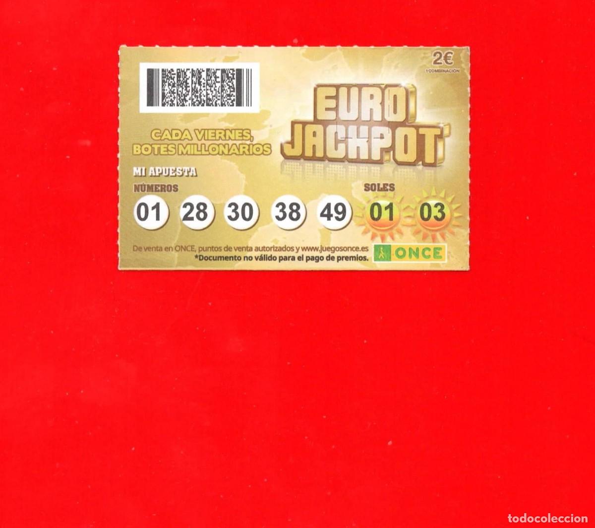 Cupones ONCE: Boleto Eurojachpot para presentar al vendedor