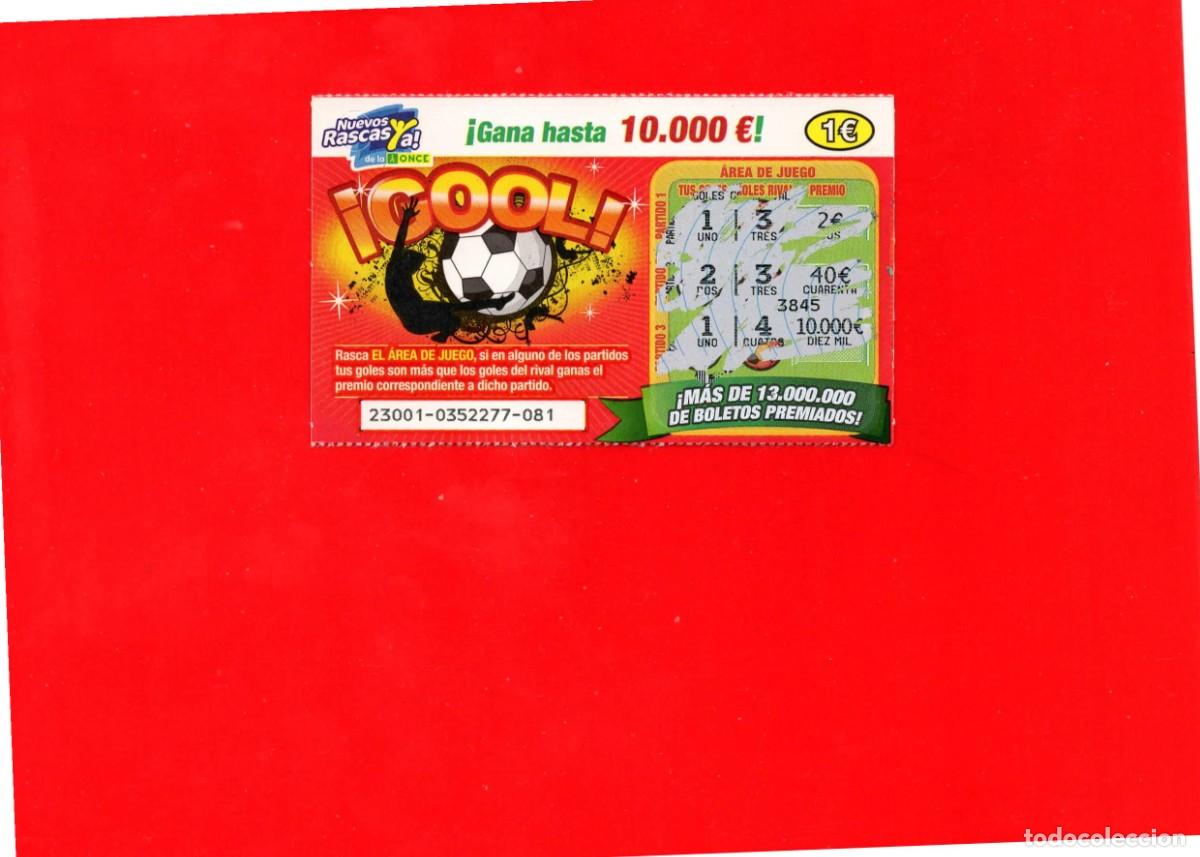 Cupones ONCE: RASCA DE LA ONCE - &iexcl;Gool! - 2011