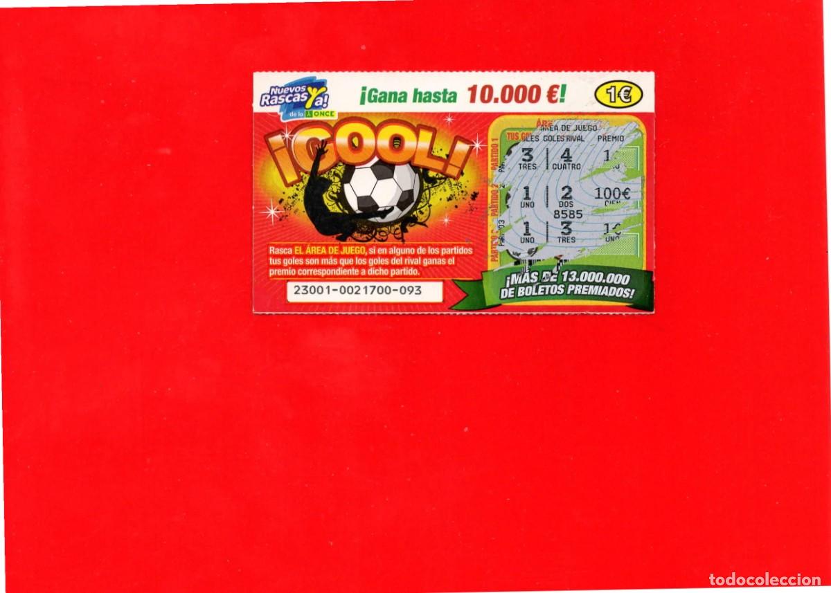 Cupones ONCE: RASCA DE LA ONCE - &iexcl;Gool! - 2011