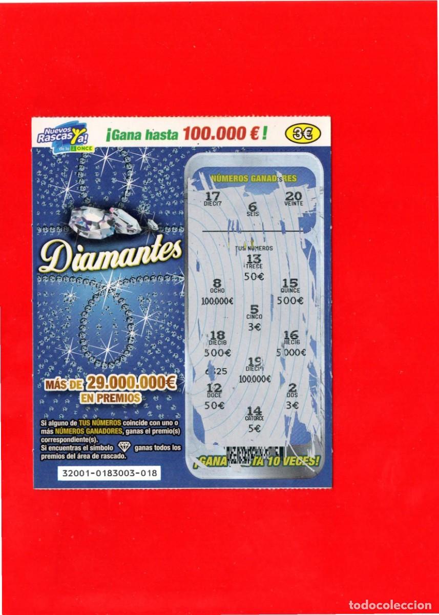 Cupones ONCE: RASCA DE LA ONCE - Diamantes - 2012