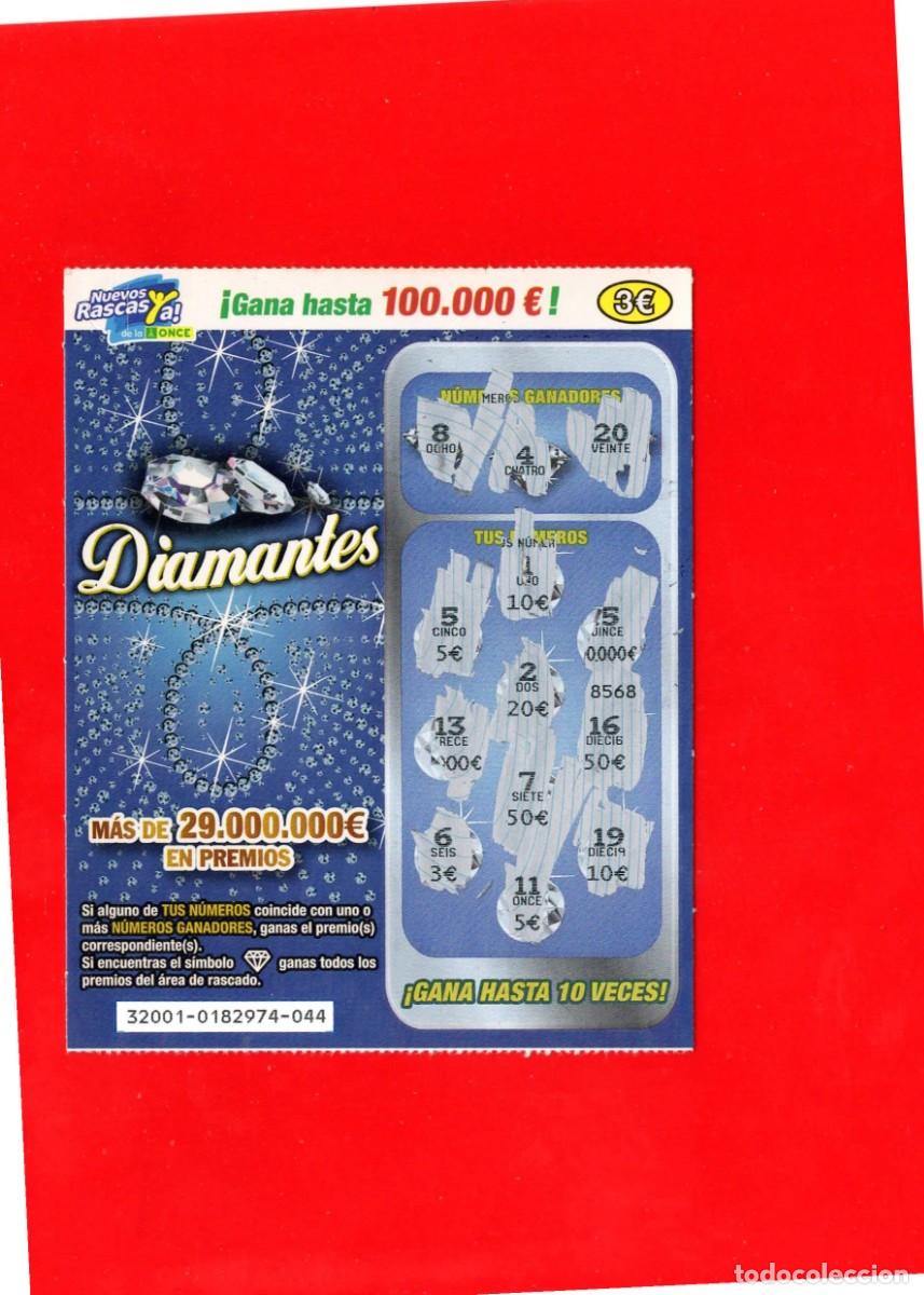 Cupones ONCE: RASCA DE LA ONCE - Diamantes - 2012