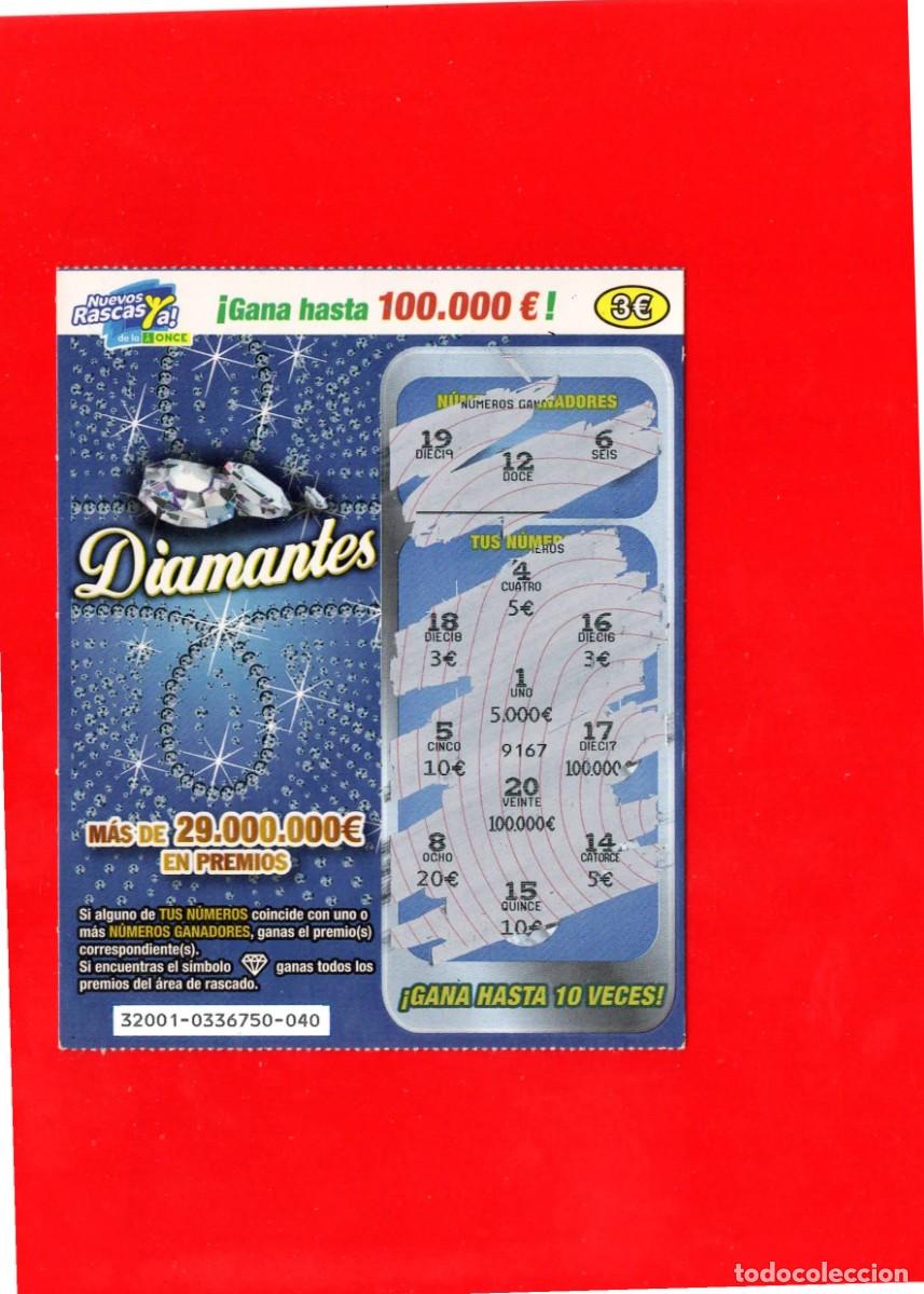 Cupones ONCE: RASCA DE LA ONCE - Diamantes - 2012