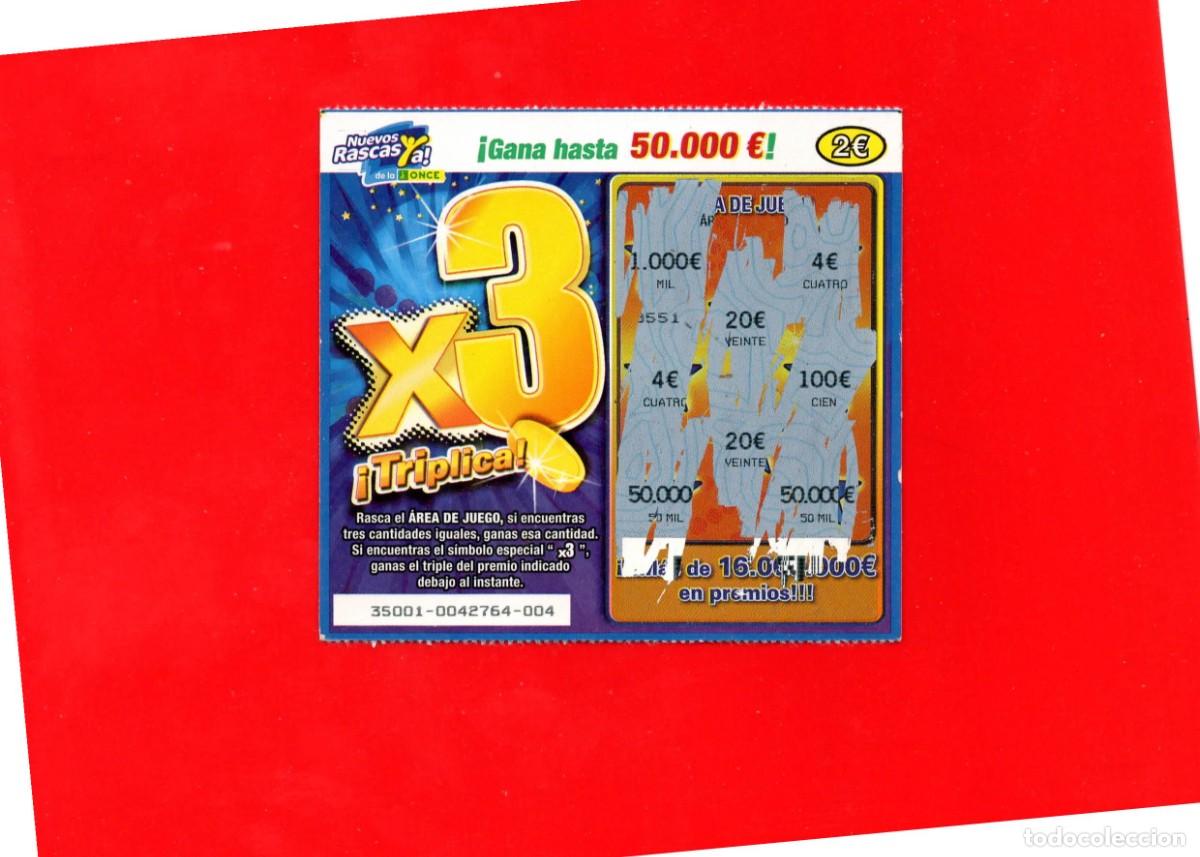 Cupones ONCE: RASCA DE LA ONCE - X 3 - 2012