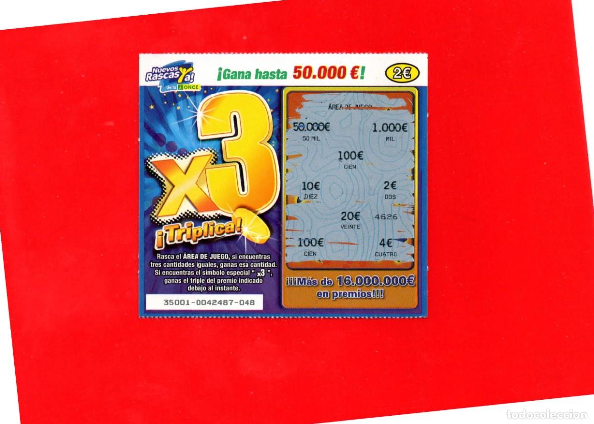 Cupones ONCE: RASCA DE LA ONCE - X 3 - 2012