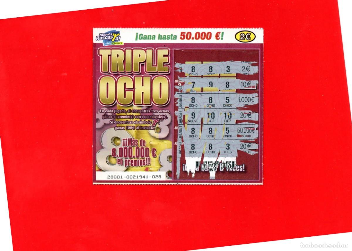 Cupones ONCE: RASCA DE LA ONCE - Triple Ocho - 2012