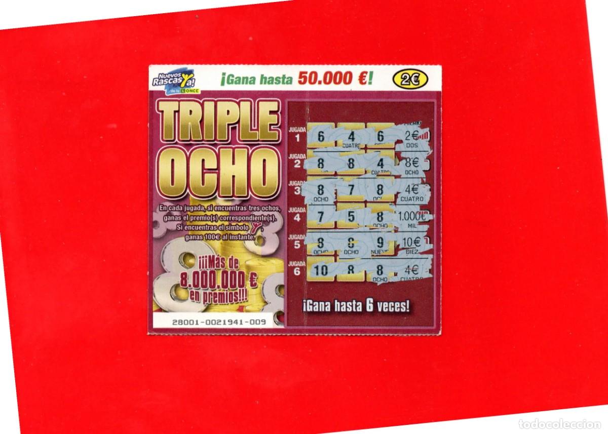 Cupones ONCE: RASCA DE LA ONCE - Triple Ocho - 2012