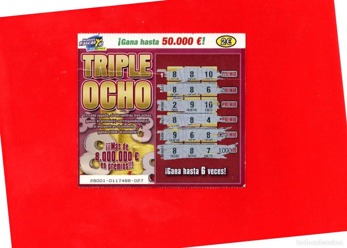 Cupones ONCE: RASCA DE LA ONCE - Triple Ocho - 2012