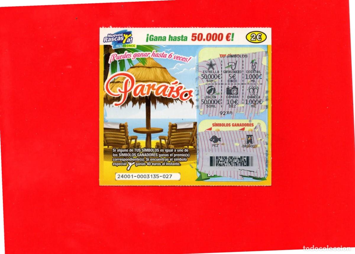 Cupones ONCE: RASCA DE LA ONCE - Paraiso - 2012