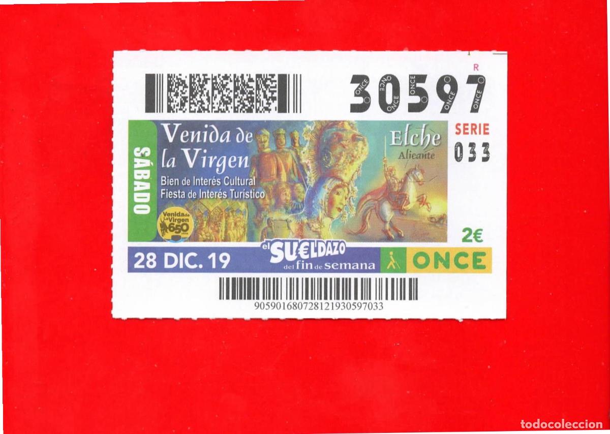 Cupones ONCE: CUPON de la ONCE - 2019 diciembre 28