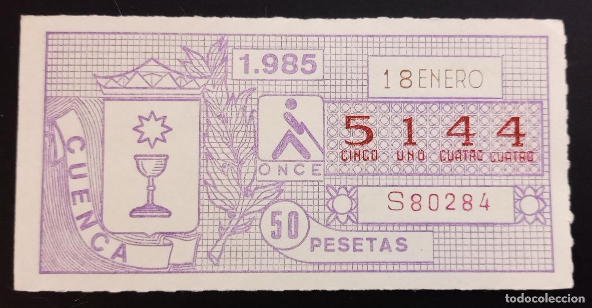 Cupones ONCE: CUP&Oacute;N ONCE - 18-ENERO-1985 - CUENCA