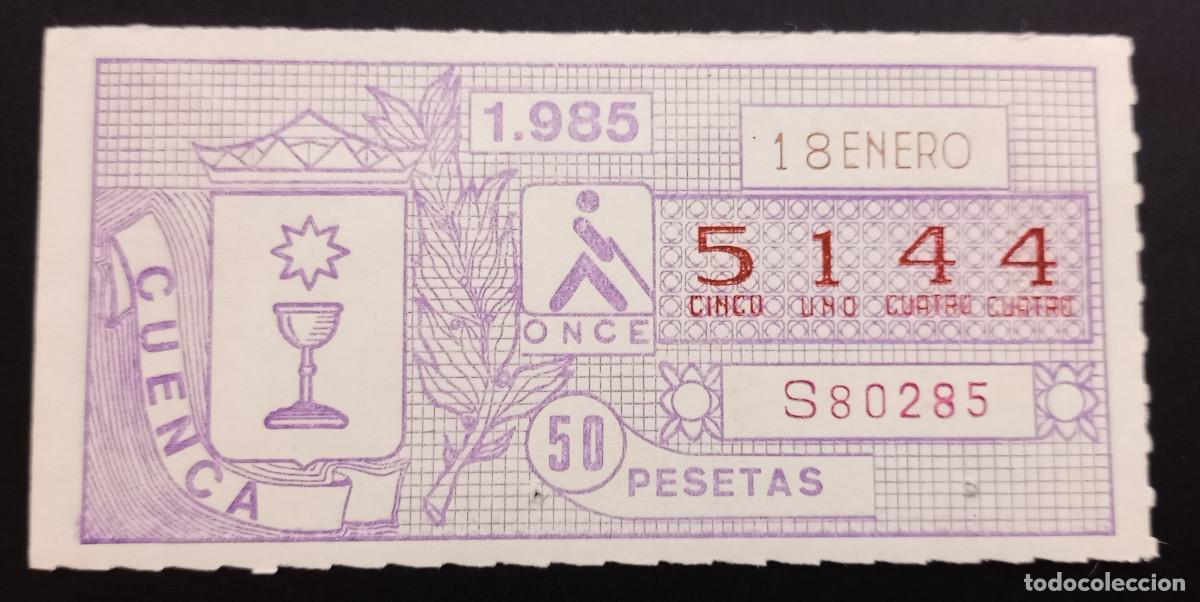 Cupones ONCE: CUP&Oacute;N ONCE - 18-ENERO-1985 - CUENCA