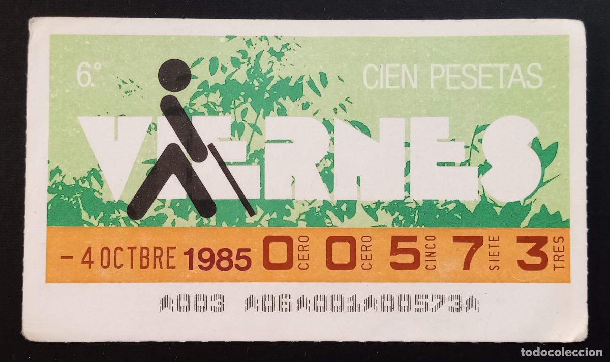 Cupones ONCE: CUP&Oacute;N ONCE - 4-OCTUBRE-1985