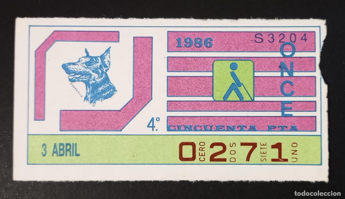 Cupones ONCE: CUP&Oacute;N ONCE - 3-ABRIL-1986