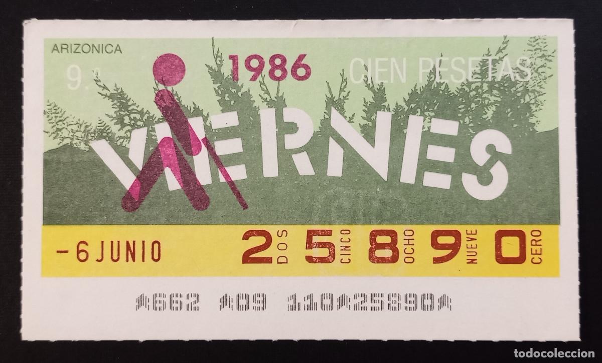 Cupones ONCE: CUP&Oacute;N ONCE - 6-JUNIO-1986 - ARIZONICA - Foto 1