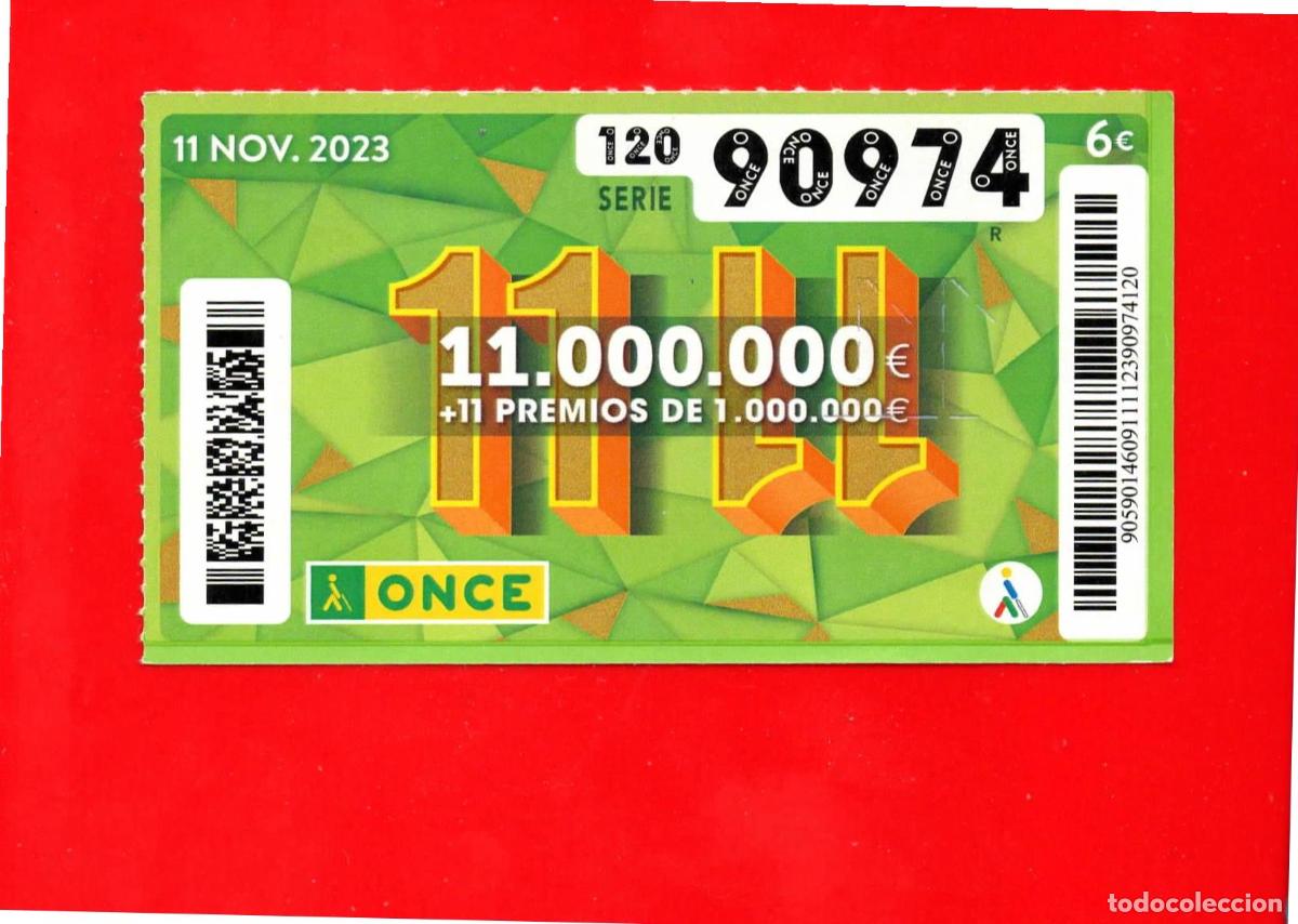 Bilhetes ONCE: CUPON de la ONCE - 11 noviembre 2023