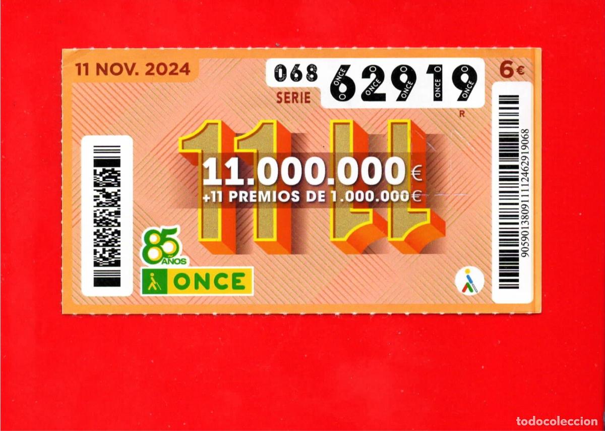 Bilhetes ONCE: CUPON de la ONCE - 11 noviembre 2024
